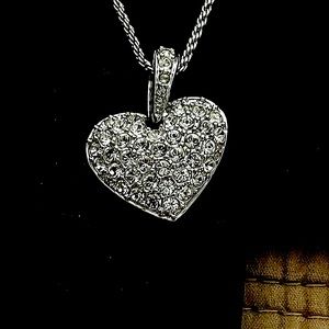 Swarovski heart necklace, crystals and silver brand new!